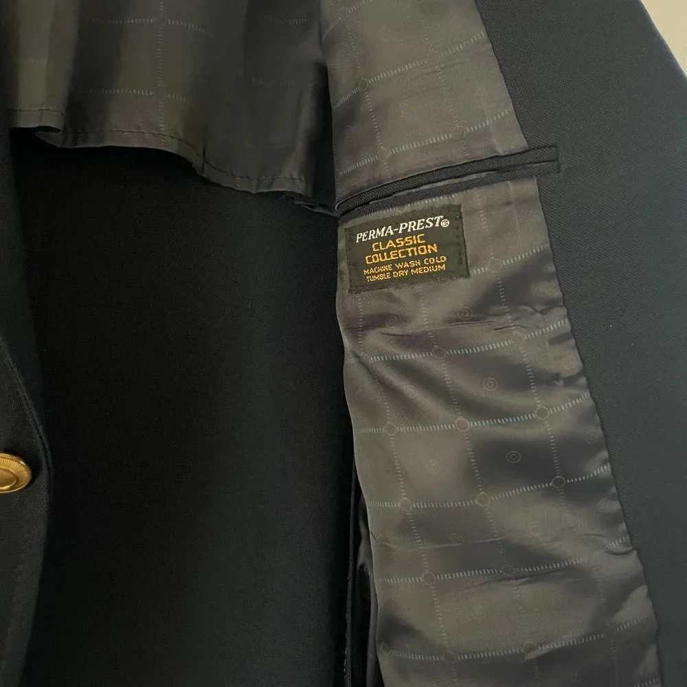 Perma-Prest Navy Suit Jacket - Picture 7 of 11
